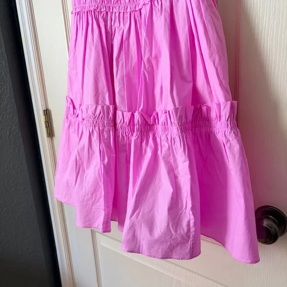 Lilly Pulitzer Elina Cotton Poplin Stretch Tiered Ruffle Rose Pink Dress, 6 - Picture 5 of 16